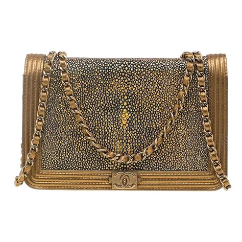 chanel gold stingray boy|chanel bag.